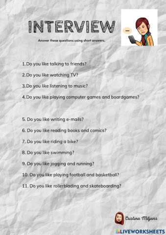 Short answers with LIKE