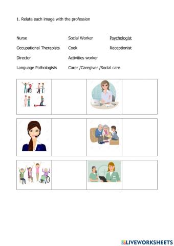 Professionals that work at a nursing home