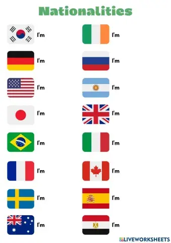 Nationalities and flags