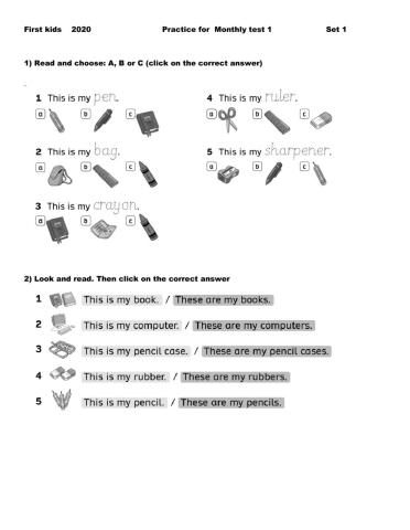 1st kids 2020 monthly test 1 practice 1