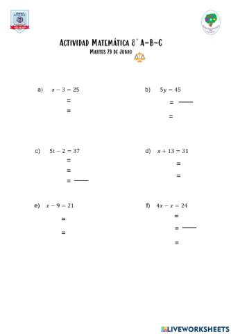 Ecuaciones de primer grado