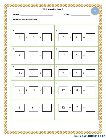 Addition and subtraction
