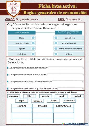 Reglas generales de tildación