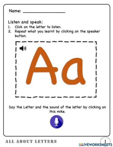 Letter A : Phonic sound