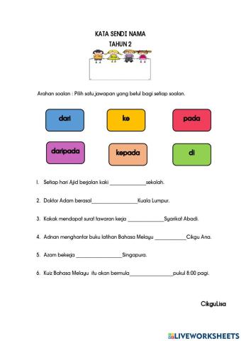 Kata Sendi Nama Tahun 2