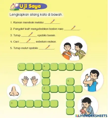 PJK TAHUN 1 : TEKA SILANG KATA PENYAKIT