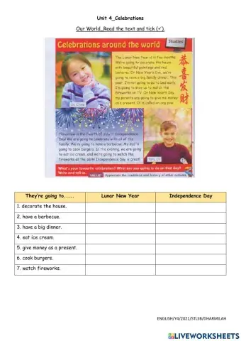 Celebrations around the world