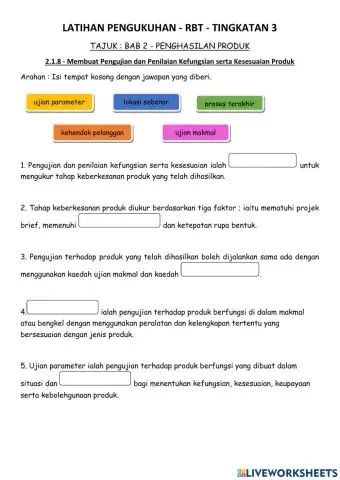 Pengujian dan penilaian kefungsian rbt