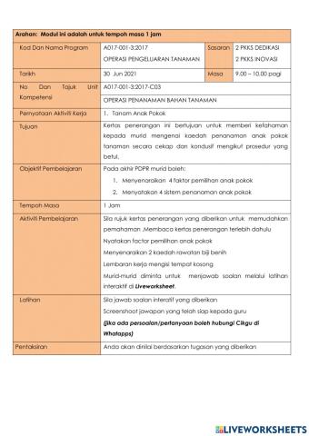 Operasi penanaman bahan tanaman