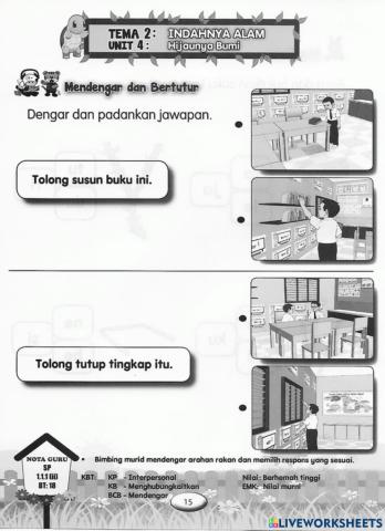 Memberi respons kepada arahan 1