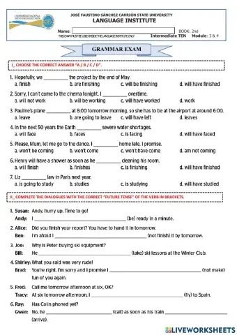 Interm10-Grammar exam2-Mod3&4