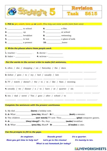 Spotlight 5 Task 5615