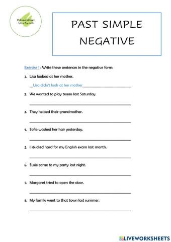 Lesson 19 - past simple negative form