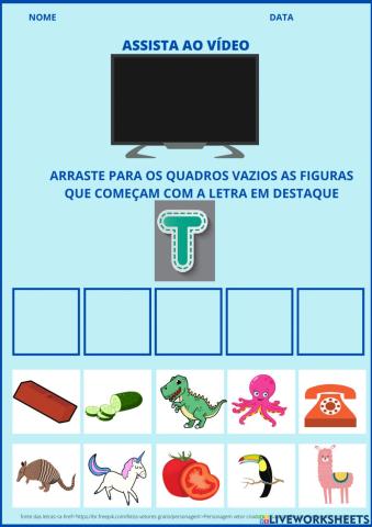 Letra T - Método Fônico