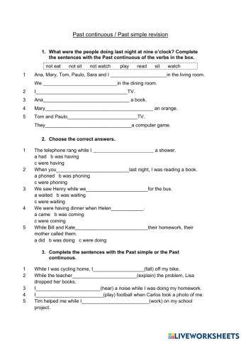 Past continuous - past simple