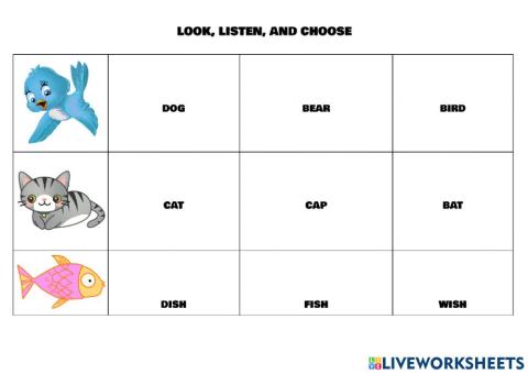 Listen and choose! Pets