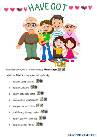 HAVE GOT + FAMILY Vocabulary