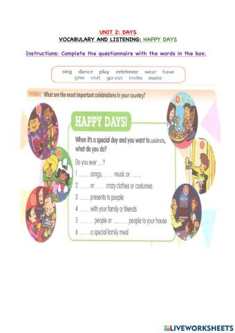 Unit 2: Vocabulary & Listening