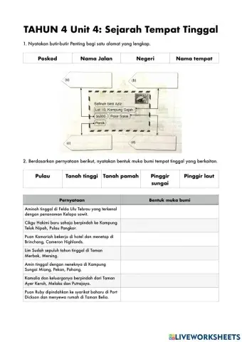 Sejarah tahun 4 unit 4: sejarah tempat tinggal (1)