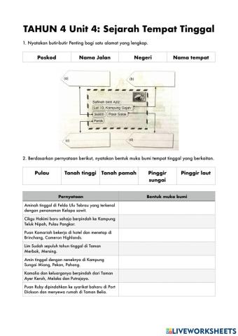 Sejarah tahun 4 unit 4: sejarah tempat tinggal (1)