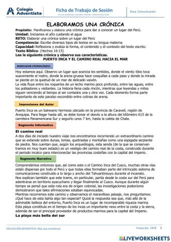 Elaboramos una crónica