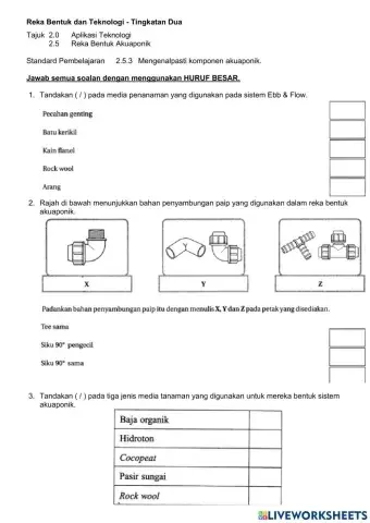2.5.3 Mengenal pasti komponen Akuaponik