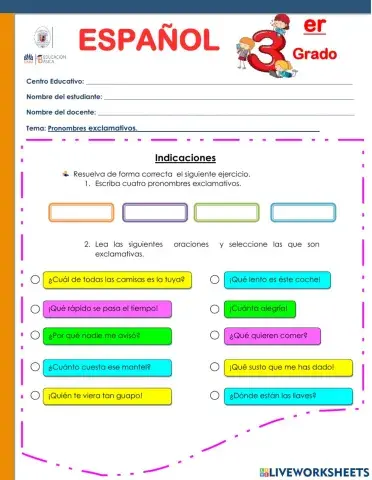 Pronombres exclamativos