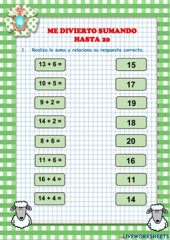 Sumar hasta 20