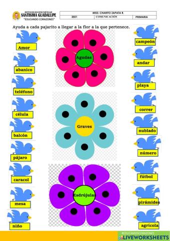 Palabras segun el acento