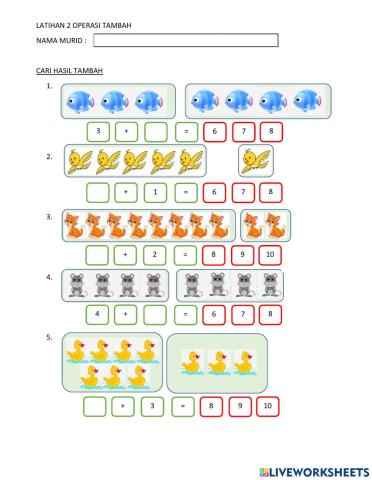 Operasi tambah tahun 1
