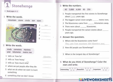 Wonders of the Past - Units 1 to 5