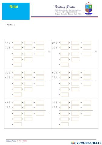 Penjumlahan cara panjang