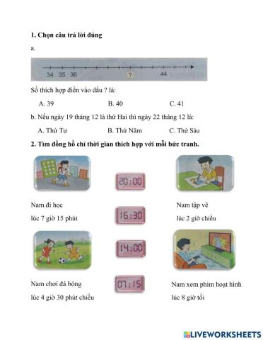 Toán lớp 2: Ôn tập chung (nâng cao)