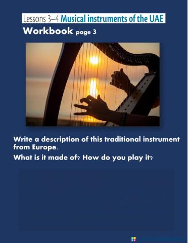 MUSICAL INSTURMENTS OF THE UAE WORKBOOK L3-4