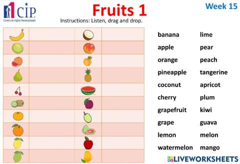 KIDS Fruits 1 Week 15