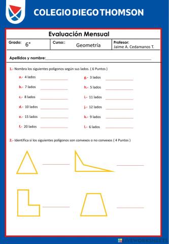 Examen junio 6to Geometría