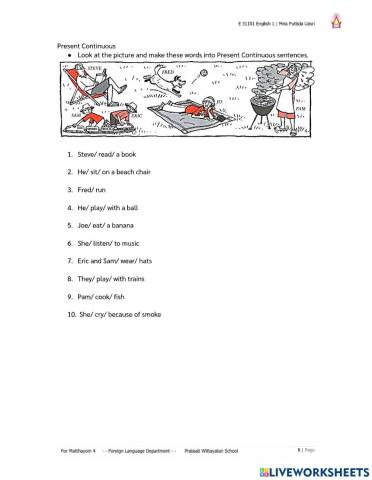 Present continuous writing