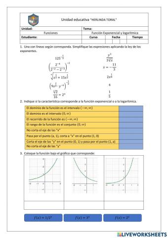 Funciones exponenciales y logarítmicas