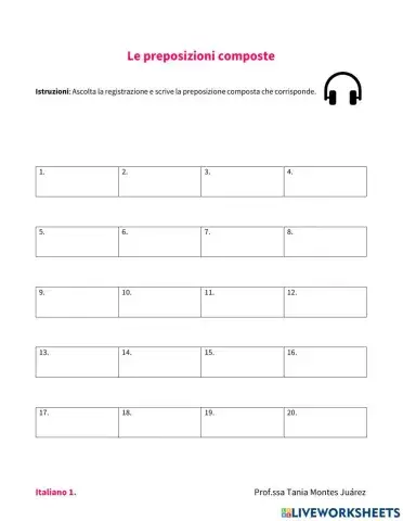 Le preposizioni composte - Ascolto