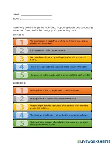 English year 6 Unit 6: Go Green (writing)