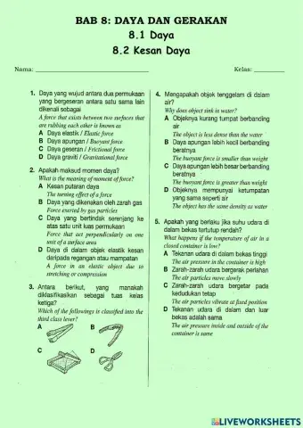 8.1 Daya dan 8.2 Kesan Daya