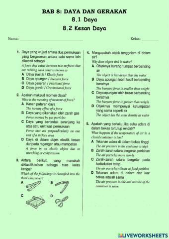 8.1 Daya dan 8.2 Kesan Daya
