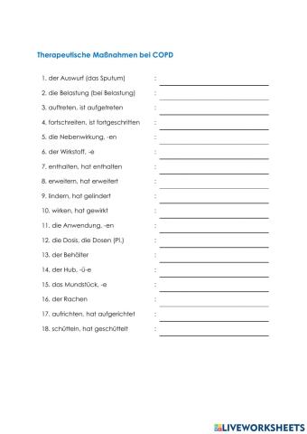 Pflege Wortschatz 13