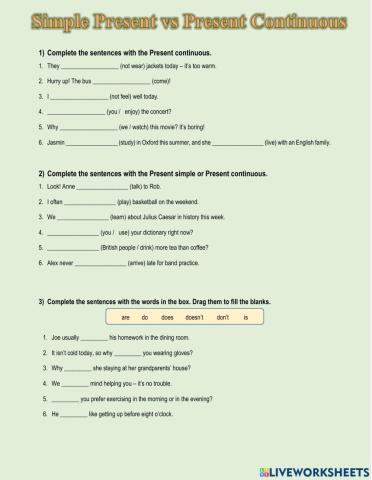 Simple present vs Present Continuous