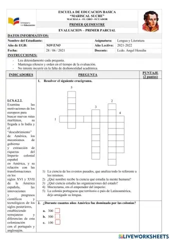 Examen - unidad 1 - ESTUDIOS SOCIALES