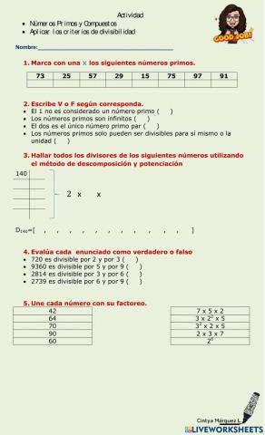 Números Primos y Compuestos