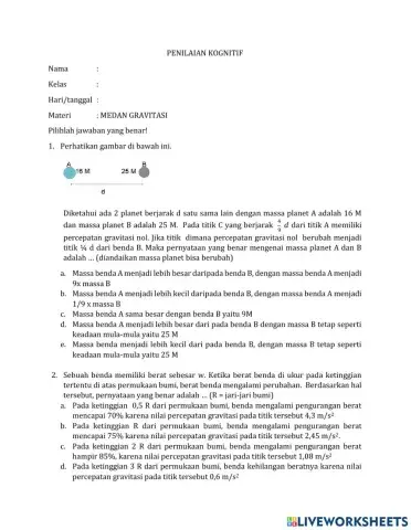 Kognitif medan gravitasi