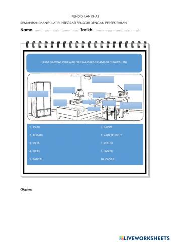 Benda di bilik tidur