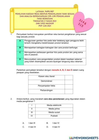 Latihan PdPR 3.1.4 dan 3.1.5 RBT T3