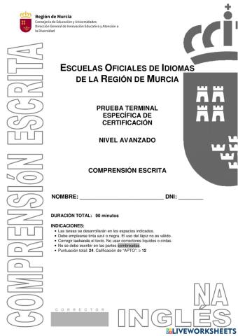 B2 reading eoi murcia 2016